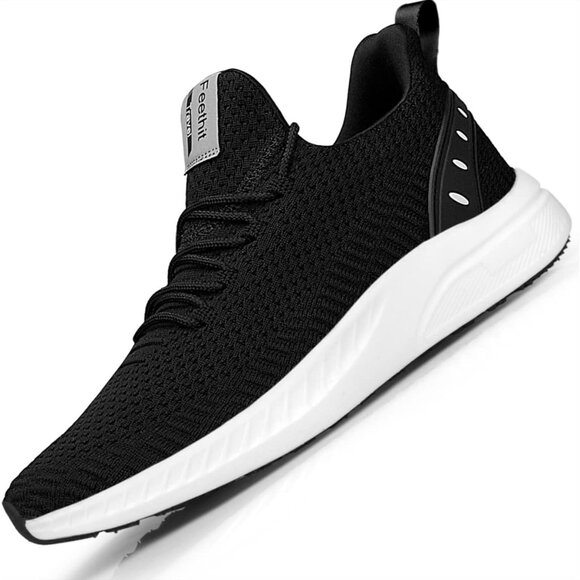 Men's Black White Tennis Running Lightweight Breathable Mesh Fashion Sneakers